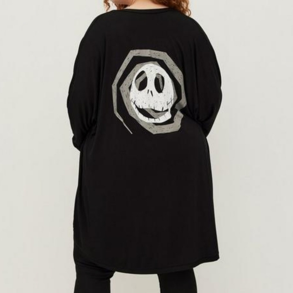 Torrid Nightmare Before Christmas Jack Skellington Cocoon Cardigan Black 1X